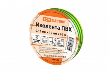 Фотография товара 'Tdm Изолента ПВХ 0,13*15мм SQ0526-0017'