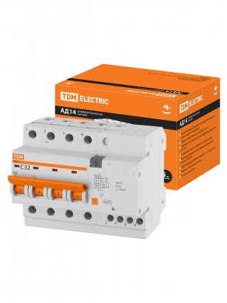 Фотография товара 'Tdm SQ0204-0036 Диф.автомат АД14 4Р 32А 30мА'