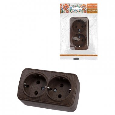 Фотография товара 'Tdm SQ1824-0030 Розетка двойная 2П+3 открытой установки IP20 16А'