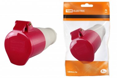 Фотография товара 'Tdm Розетка 235 переносная 3Р+РЕ+N 63А 380В IP54 SQ0603-0018'