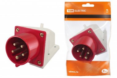 Фотография товара 'Tdm Вилка 515 стационарная 3Р+РЕ+N 16А 380В IP44 SQ0605-0013'