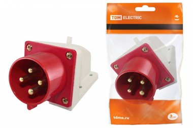 Фотография товара 'Tdm Вилка 524 стационарная 3Р+РЕ 32А 380В IP44 SQ0605-0015'