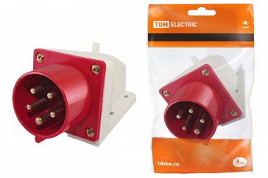 Фотография товара 'Tdm Вилка 525 стационарная 3Р+РЕ+N 32А 380В IP44 SQ0605-0016'
