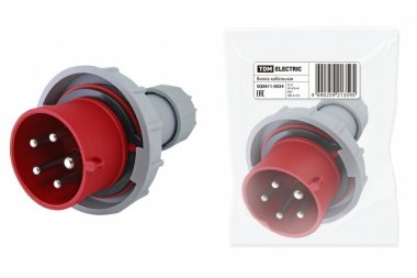 Фотография товара 'Tdm Вилка кабельная IP67 32А 3Р+РЕ+N 380В SQ0611-0024'