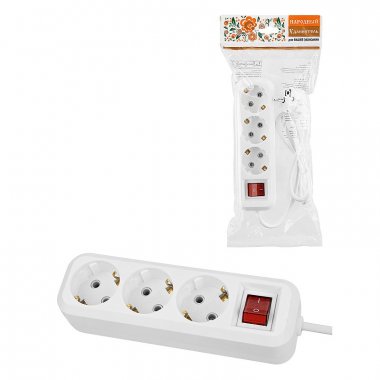 Фотография товара 'Tdm SQ1303-1424 Удлинитель 3 гнезда, 10 метров, с/з, выкл., 16 А, 3680 Вт'
