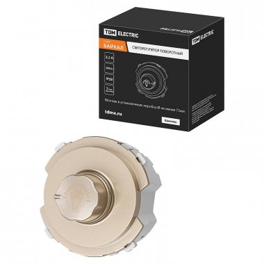 Фотография товара 'Tdm SQ1819-0541 Светорегулятор (RL, 500Вт) поворотный шампань, "Байкал"'