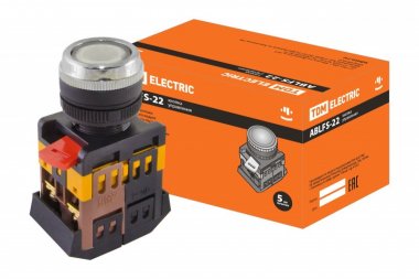 Фотография товара 'Tdm Кнопка ABLFS-22 прозрачн. d22мм неон/230В SQ0704-0033'