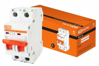 Фотография товара 'Tdm Автоматический выключатель ВА47-29 2Р 13А 4,5кА SQ0206-0092'