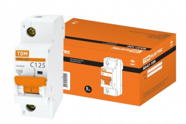 Фотография товара 'Tdm Автомат выключатель ВА47-100 1Р 125А 10кА х-ка С SQ0207-0089'