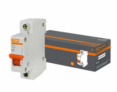 Фотография товара 'Tdm Автоматический выключатель ВА47-63 1Р 50А 4,5кА х-ка B SQ0218-0044'