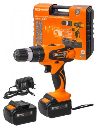 Фотография товара 'Tdm Дрель-шуруповерт акк. ДША-18-ЛК1 18 В, 2 А*ч Li-Ion 2 шт, 32 Нм, 0-1400 об/мин, кейс, SQ1030-0204'