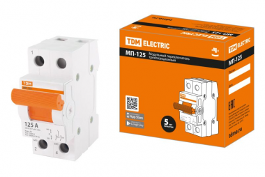 Фотография товара 'Tdm Модульный переключатель трехпозиционный МП-125 1P 125А SQ0224-0042'