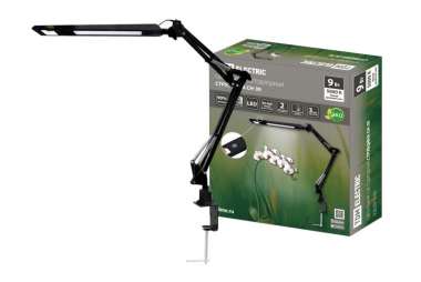 Фотография товара 'Tdm Светильник светодиодный струбцина СН-30, 2 колена, диммер, 220 В, 9 Вт, 5000 К SQ0337-0160'