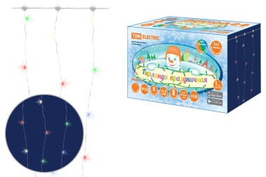 Фотография товара 'Tdm Гирлянда светодиодная Роса - занавес 2х2 м, 200LED, ПДУ, USB, IP20 SQ0361-0088'