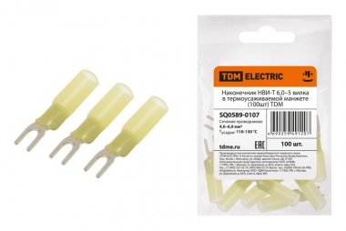 Фотография товара 'Tdm Наконечник НВИ-Т 6,0–5 вилка в термоусаживаемой манжете SQ0589-0107'
