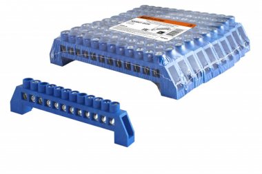 Фотография товара 'Tdm Шина "N" нулевая с изолятором на DIN-рейку 6x9мм стойка бол. 12 групп никелированная SQ0801-0329'