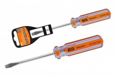 Фотография товара 'Tdm Отвертка шлицевая, прозрачная рукоятка, углеродистая сталь, тип SL6.0 x 200 мм, серия Гранит SQ1006-2009'