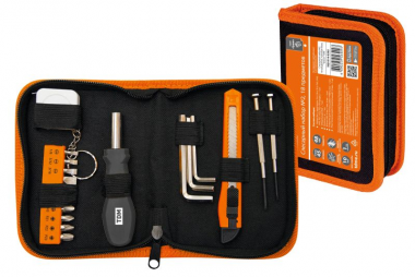Фотография товара 'Tdm Слесарный набор №2, 18 предметов, тканевый чехол, Гранит SQ1014-0202'