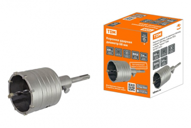 Фотография товара 'Tdm Коронка ударная по кирпичу и бетону, победит, SDS-Plus, d 68 мм, М22, Гранит SQ1031-0101'