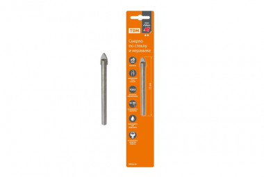 Фотография товара 'Tdm Сверло по стеклу и керамике 8?80 мм, 2 реж., лезвия, Рубин SQ1091-0102'