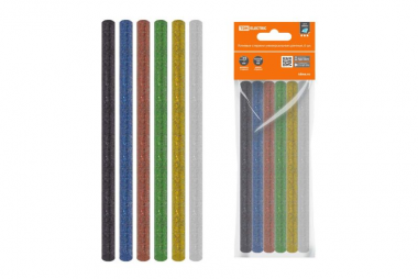 Фотография товара 'Tdm Клеевые стержни универсальные цветные с блестками, 7 мм x 100 мм, Алмаз SQ1024-0509'