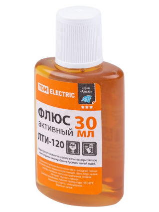 Фотография товара 'Tdm Флюс активный ЛТИ-120, кислотный, 30 мл, серия Алмаз SQ1025-0373'