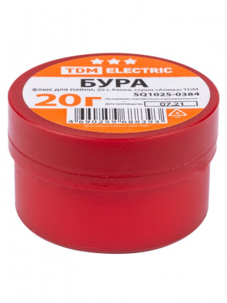 Фотография товара 'Tdm Флюс для пайки, БУРА, 20 г, банка, серия Алмаз SQ1025-0384'