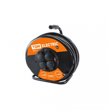 Фотография товара 'Tdm Удлинитель силовой УХз16-004 (метал. катушка, А3, 4 места IP44/30м КГ 3х1,5) SQ1301-0160'