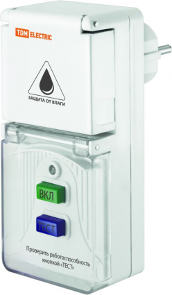 Фотография товара 'Tdm Устройство защитного отключения УЗО-Р-IP44-16-30 16А 30мА IP44 SQ1512-0003'