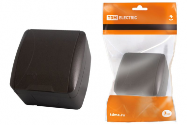 Фотография товара 'Tdm Розетка 2П+3 открытой установки IP54 16А с крышкой Селигер SQ1818-0213'