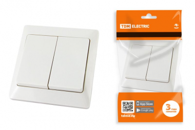 Фотография товара 'Tdm Выключатель 2 кл. 10А Ильмень SQ1823-0002'