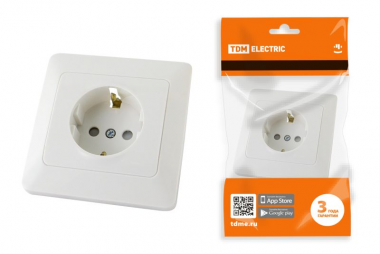 Фотография товара 'Tdm Розетка 2П+З с защ. шт. 16А 250В Ильмень SQ1823-0014'