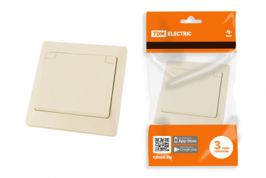 Фотография товара 'Tdm Розетка 2П+З с защ. шт. и крышкой 16А 250В IP44 Ильмень SQ1823-0117'