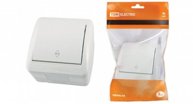 Фотография товара 'Tdm Переключатель на 2 направления 1-кл. открытой установки IP20 10А, Дача SQ1824-0003'