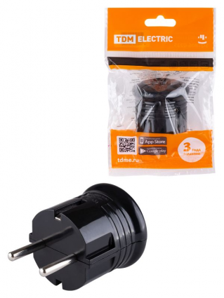 Фотография товара 'Tdm Вилка с/з круглая 10А 250В SQ1806-0200'