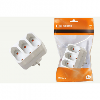 Фотография товара 'Tdm Блок на 3 гнезда 2П 2,5 А 250 B под плоскую вилку SQ1806-0205'