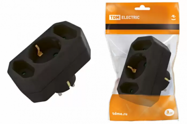 Фотография товара 'Tdm Блок на 3 гнезда: 1x2П+3 16 А + 2х2П 2,5 А под плоскую вилку 250 B SQ1806-0301'