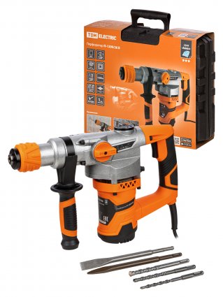 Фотография товара 'Tdm Перфоратор П-1200/26 В, 1200 Вт, 0-1000 об/мин, 0-4600 уд/мин, 4.5 Дж, SDS-Plus, кейс "Алмаз", SQ1087-0104'