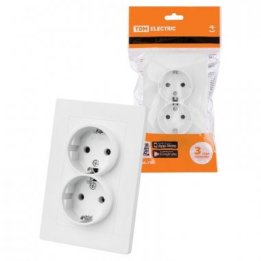 Фотография товара 'Tdm SQ1816-0036 Розетка двойная 2П+З 16А 250В'