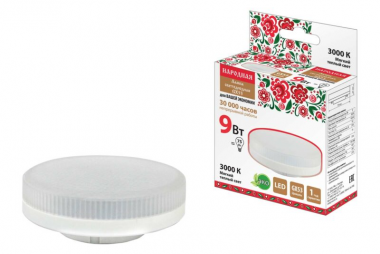 Фотография товара 'Tdm Лампа светодиодная GX53-9 Вт-230 В-4000 К-Э, h=26 мм, Народная SQ0340-1522'