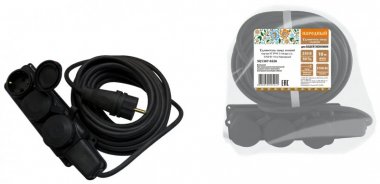 Фотография товара 'Tdm Удлинитель-шнур силовой каучук КГ IP44 3 гнезда с/з, 3700 Вт SQ1307-0228'