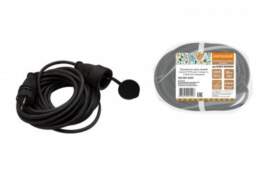 Фотография товара 'Tdm Удлинитель-шнур силовой каучук КГ IP44 штепс. гнездо с/з, 3700 Вт SQ1307-0223'