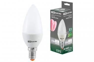 Фотография товара 'Tdm Лампа светодиодная FС37-5 Вт-220 В -4000 К–E14, SQ0340-0048'