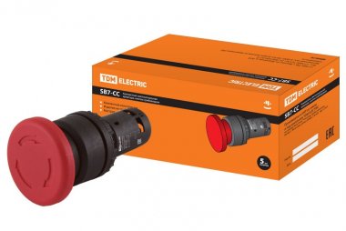 Фотография товара 'Tdm Кнопка грибовидная, возврат поворотом SB7-CCS545 d35мм SQ0746-0048'