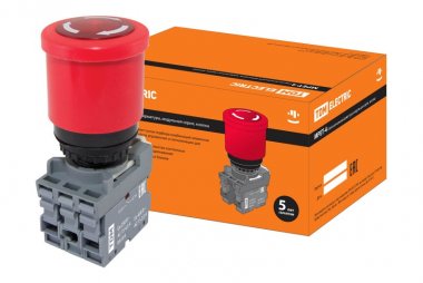 Фотография товара 'Tdm Кнопка грибовидная, возврат поворотом MPET4-10R в сборе d40мм SQ0747-0030'