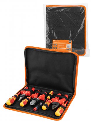 Фотография товара 'Tdm SQ1017-0105 Набор диэлектрического инструмента №3, тканевый пенал, 9 предметов, 1000 В'