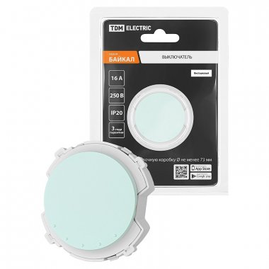 Фотография товара 'Tdm SQ1819-0131 Выключатель 1-кл. 16А 250В проходной фисташковый, "Байкал"'