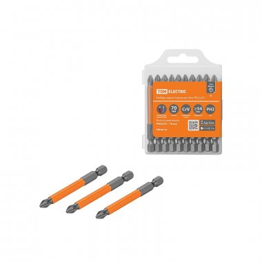 Фотография товара 'Tdm SQ1019-0345 Набор бит PH2x70, односторонних, сталь CrV, Е 1/4"'