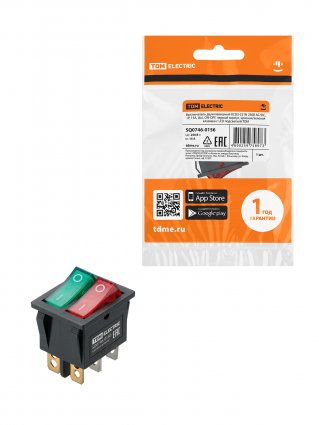 Фотография товара 'Tdm SQ0746-0156 KCD3-221N 250В AC/DC, 1P, 15А, (6с), ON-OFF'