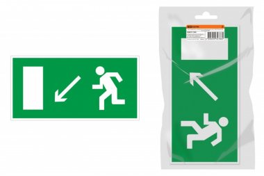 Фотография товара 'Tdm Знак "Направление к эвакуационному выходу налево вниз" SQ0817-1002'